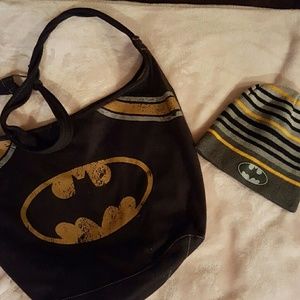 SOLD batman bag and beanie set